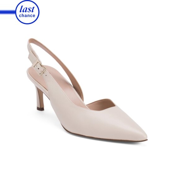 NATURALIZER Porcelain Leather Felicia Slingback Heels - Picture 1 of 2